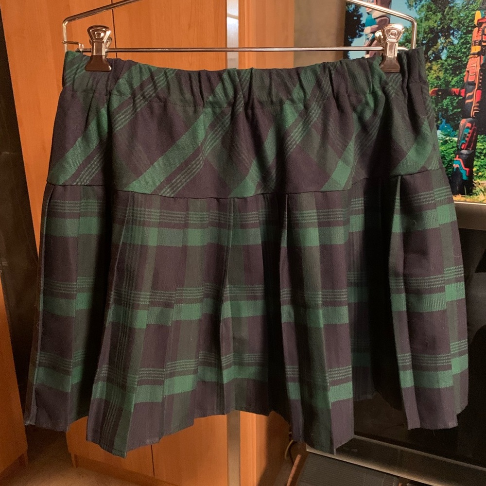 Plaid Green and Black Women's Skirt